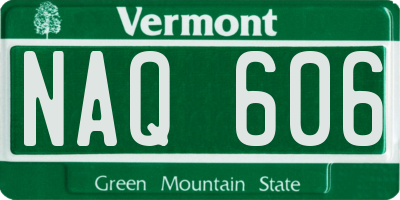 VT license plate NAQ606