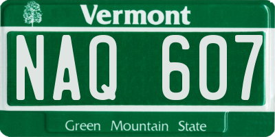 VT license plate NAQ607