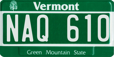 VT license plate NAQ610