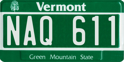 VT license plate NAQ611