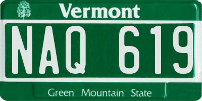 VT license plate NAQ619