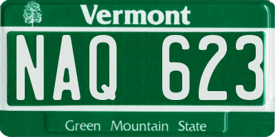 VT license plate NAQ623
