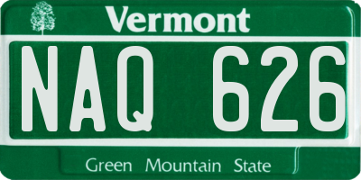 VT license plate NAQ626