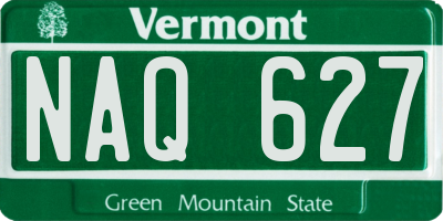 VT license plate NAQ627