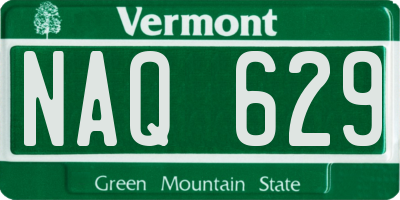 VT license plate NAQ629