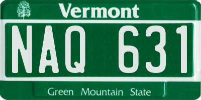 VT license plate NAQ631
