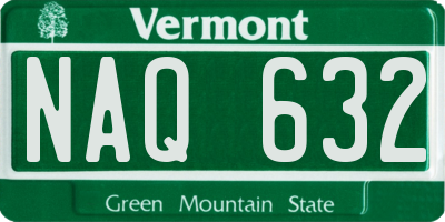 VT license plate NAQ632