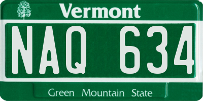 VT license plate NAQ634