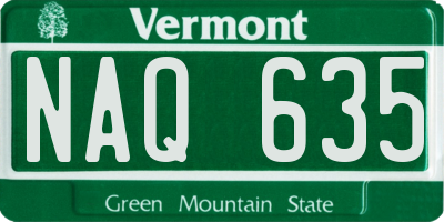 VT license plate NAQ635