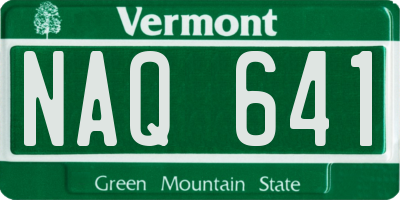 VT license plate NAQ641