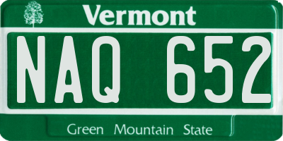 VT license plate NAQ652