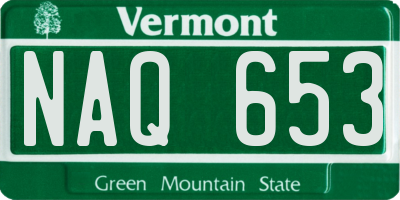 VT license plate NAQ653