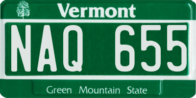 VT license plate NAQ655