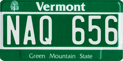 VT license plate NAQ656