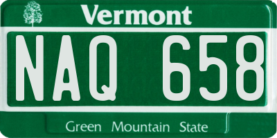 VT license plate NAQ658