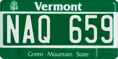 VT license plate NAQ659