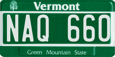 VT license plate NAQ660