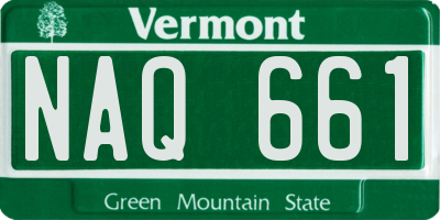 VT license plate NAQ661
