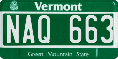 VT license plate NAQ663