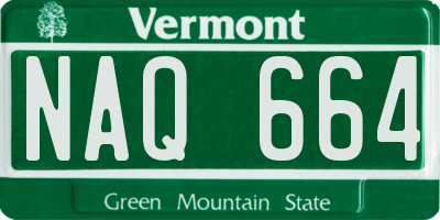 VT license plate NAQ664