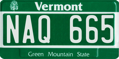 VT license plate NAQ665
