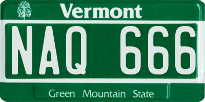 VT license plate NAQ666