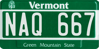 VT license plate NAQ667