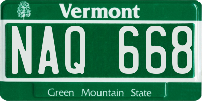 VT license plate NAQ668