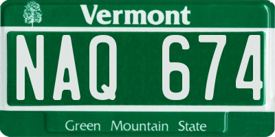 VT license plate NAQ674