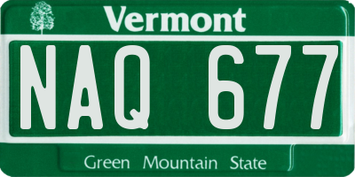 VT license plate NAQ677