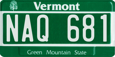 VT license plate NAQ681