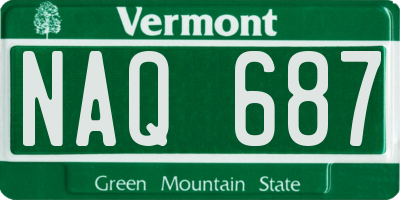 VT license plate NAQ687