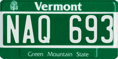 VT license plate NAQ693