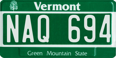 VT license plate NAQ694