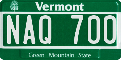 VT license plate NAQ700