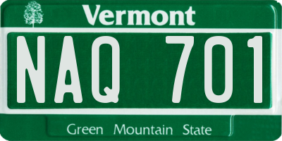 VT license plate NAQ701