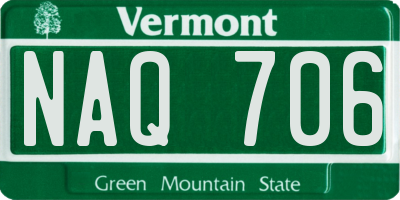 VT license plate NAQ706