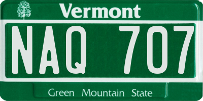 VT license plate NAQ707