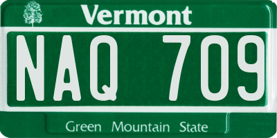 VT license plate NAQ709