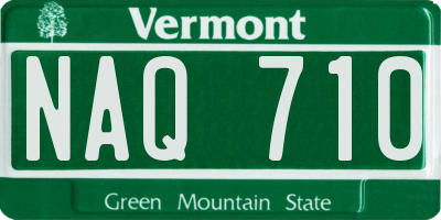 VT license plate NAQ710