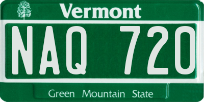 VT license plate NAQ720