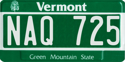 VT license plate NAQ725