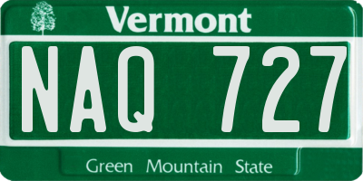 VT license plate NAQ727