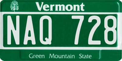 VT license plate NAQ728