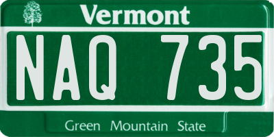 VT license plate NAQ735
