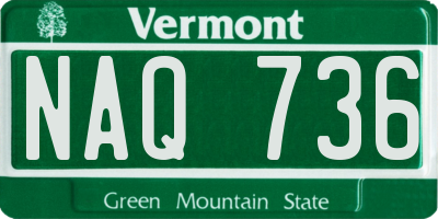 VT license plate NAQ736