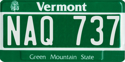 VT license plate NAQ737