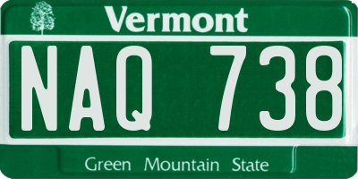 VT license plate NAQ738