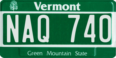 VT license plate NAQ740