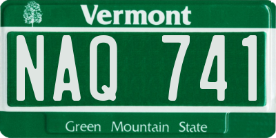 VT license plate NAQ741